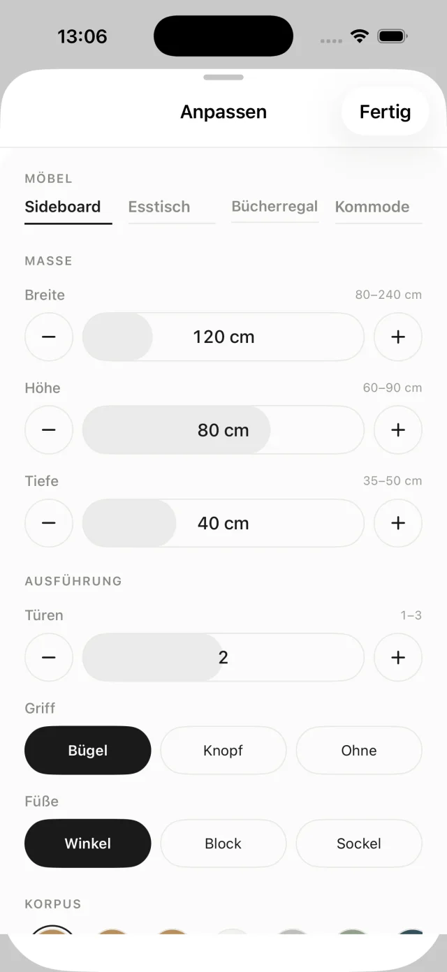 Maßwerk, Maße in echten Zentimetern